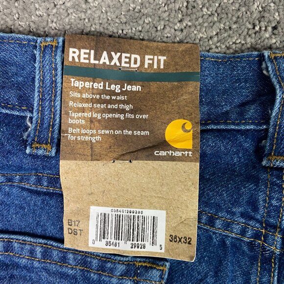 Carhartt B17 DST Jeans Men's 36 x 32 Fits 34 x 32.5 Blue Tapered Leg Relaxed Fit - Picture 5 of 11